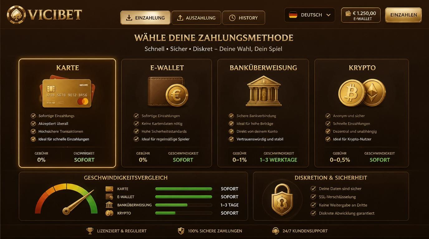 Zahlungsoptionen: schnell, vertraut, diskret