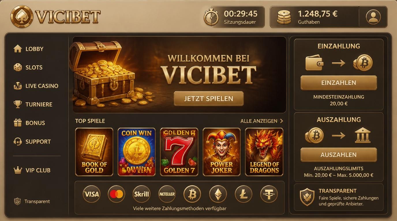 Grafik mit Ein- und Auszahlungspfaden, Timer, Coins &, Limits im Fokus